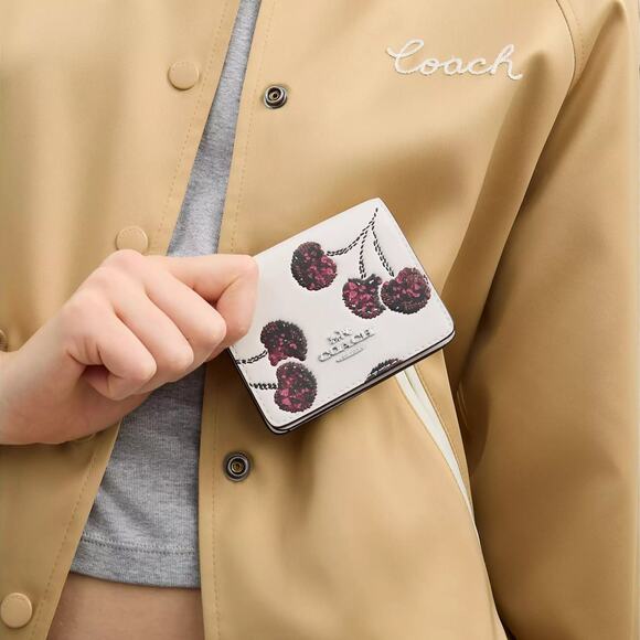 Coach Women ❤️ Coach Mini Wallet On A Chain With Cherry Print